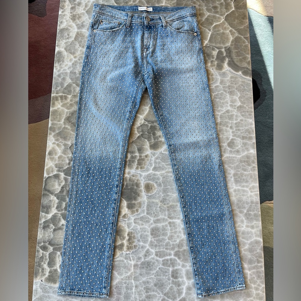 New Each x Other Studded Jeans from Paris, embellished all over, blue, Size 25